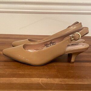 Kitten Heel Nude Sling Back Pump Women's Size 6